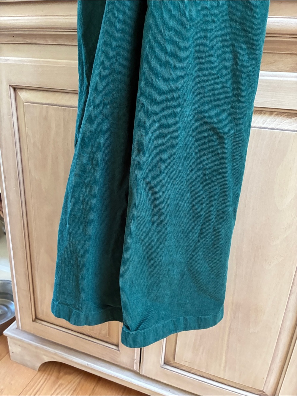 Hanna Andersson Green Corduroy Wide-Leg Jumpsuit Sz 12 - Picture 3 of 6